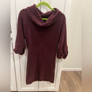 Gorgeous plum colored long turtleneck sweater